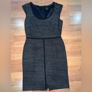 Ann Taylor Black and Gray Midi Dress